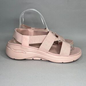 Skechers Sandals Women's Size 8 Go Go Walk Pink ArchFit Slingback‎ Sandals